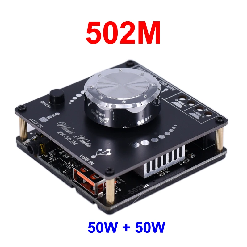 

2*50W Bluetooth 5.0 TPA3116D2 Audio Power Amplifier Stereo 10W~100W HiFi Class D Digital TPA3116 USB Sound Card Mini Music AMP