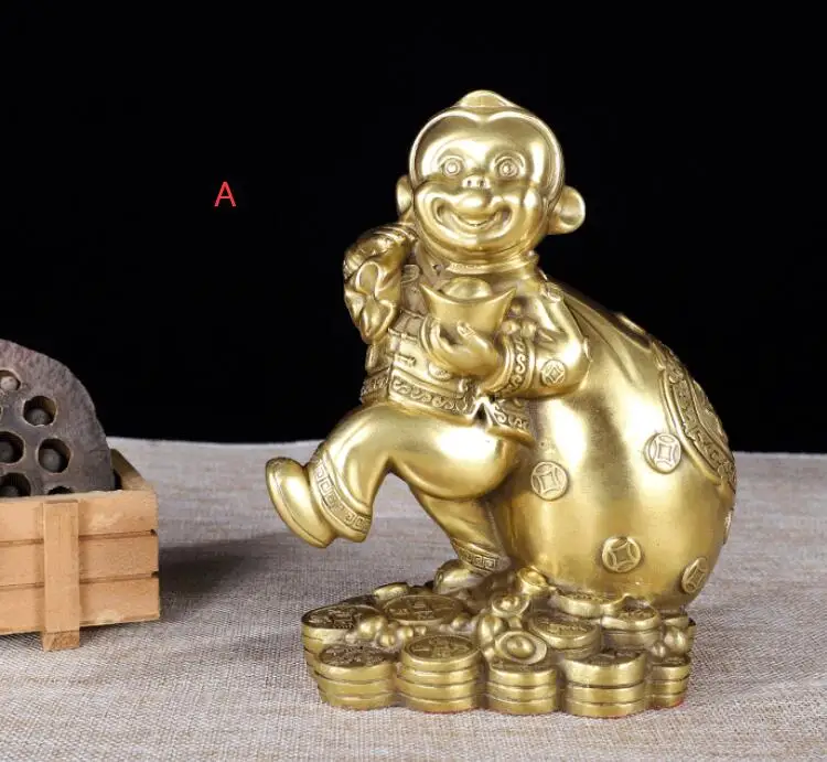Латунь золотой обезьяна отправить благословение дома ремесел медный слиток