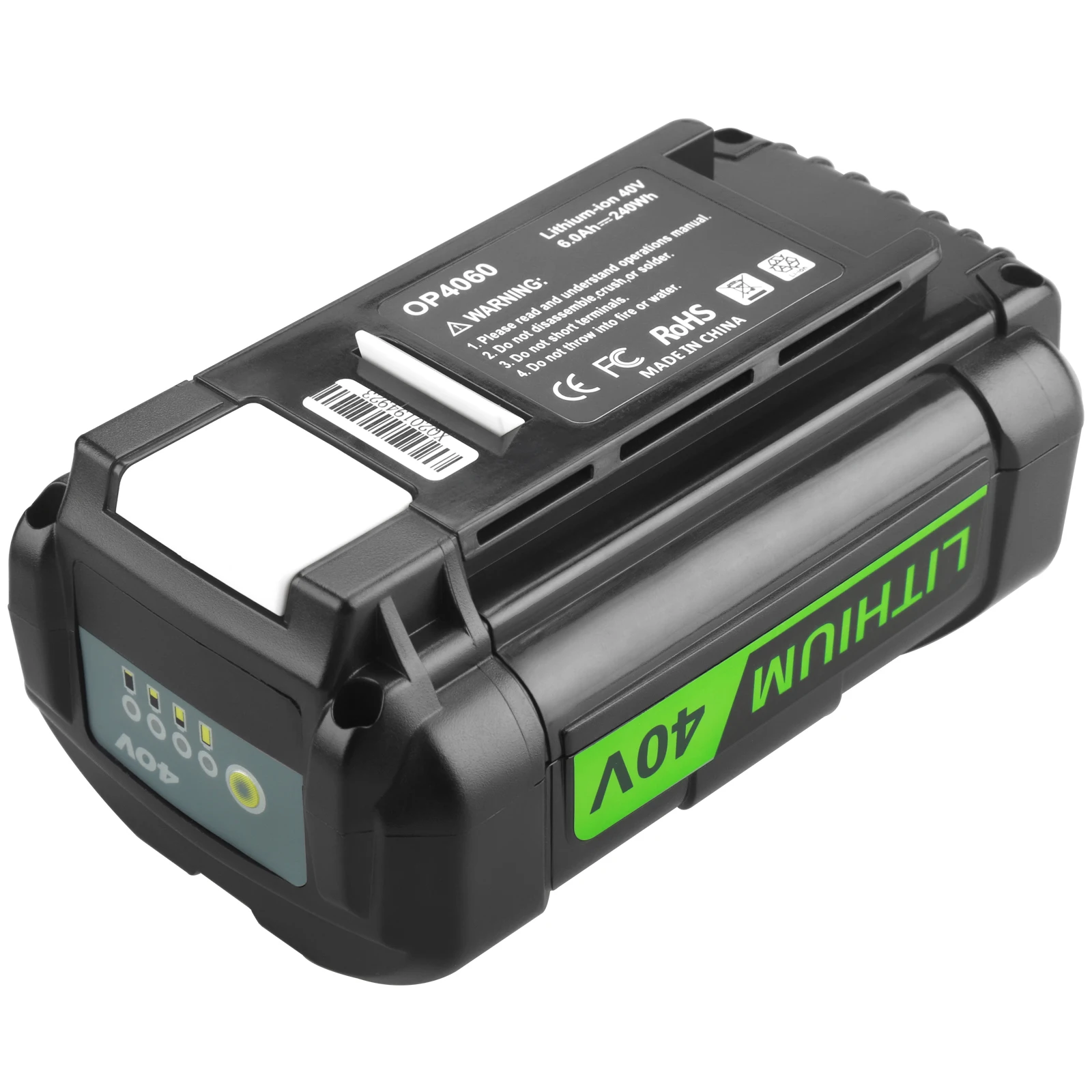 Аккумулятор большой емкосветодиодный 6000 мАч для Ryobi 40 в LED 6000mAhOP4026A OP4050 RY40502 RY40200