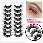 3D норковые ресницы 58 пар натуральные накладные ресницы пушистые мягкие объемные Драматические Длинные перекрестные ресницы для наращивания макияжа