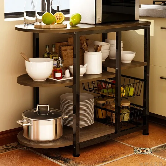 Kitchen shelf floor storage rack home multi-layer microwave oven seasoning multi-purpose | Дом и сад