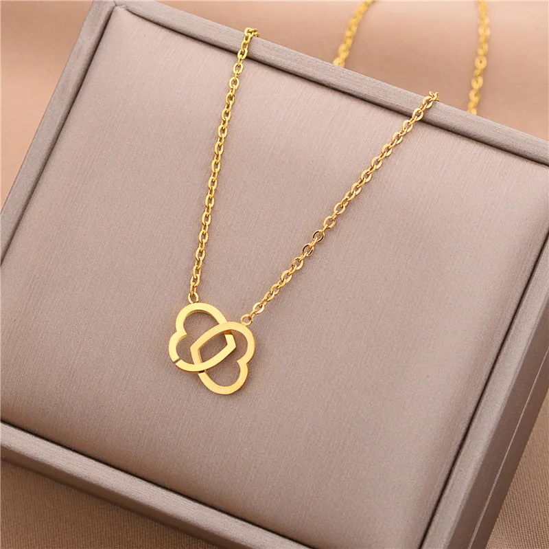 

Double Ring Heart-Shaped Necklace Female Clavicle Chain Simple Temperament Necklace Female Niche Design Sense Ins Jewelry
