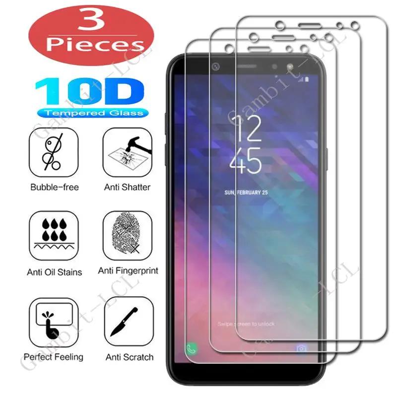 

3Pcs Protection Glass For Samsung Galaxy A6+ A6 Plus A7 J3 J4 J4+ J6 2018 A8s A9 Pro 2019 J2 Core On6 Tempered Screen Cover Film