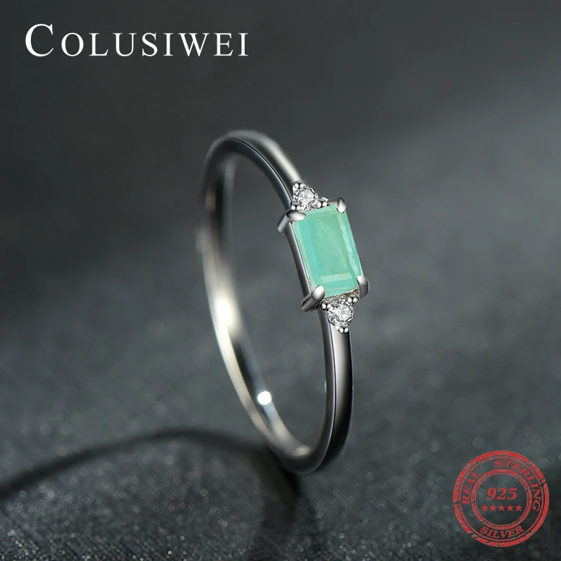 Кольца Colusiwei из стерлингового серебра 925 пробы с таинственным турмалином Paraiba