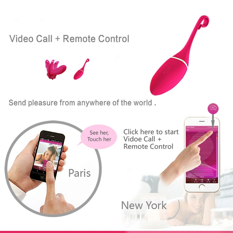 Realov Smartphone APP Bluetooth Remote Control Vibrator G-Spot Massager Vaginal Tight Kegel Balls Pelvic Floor Trainer Jump Eggs |