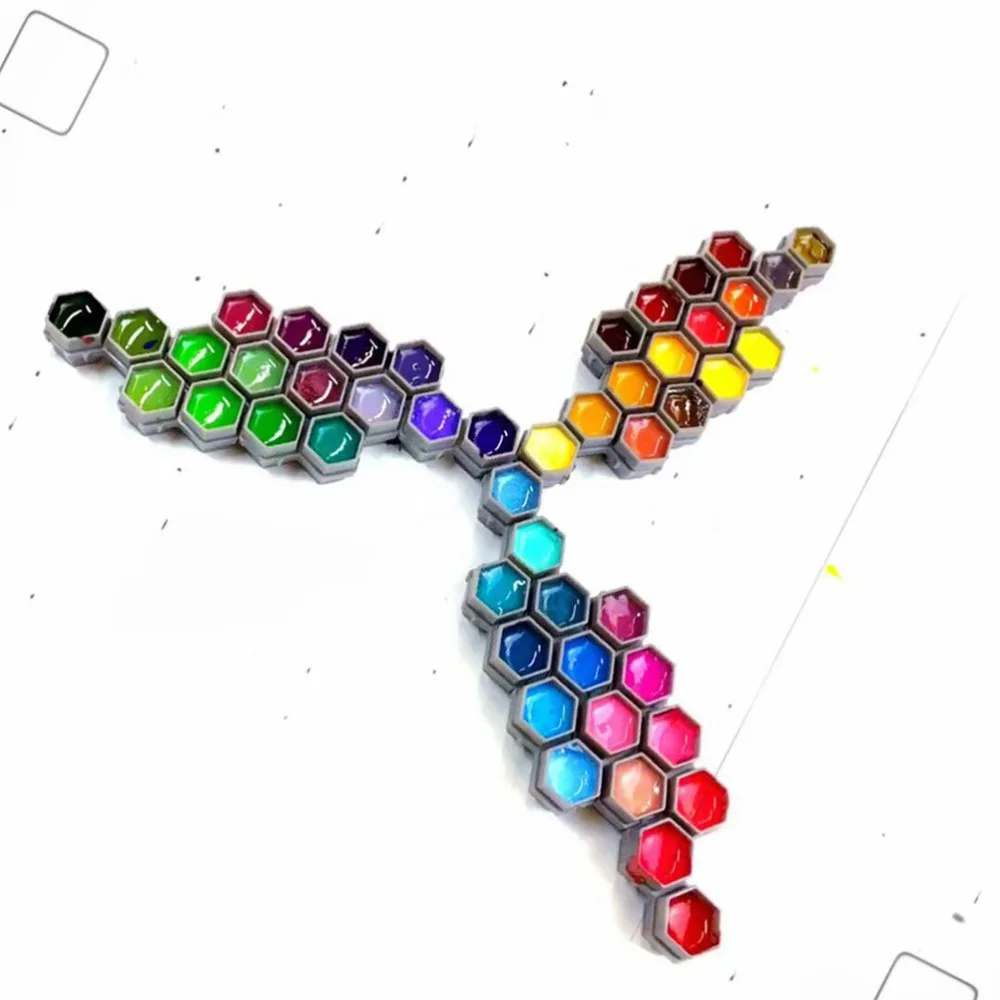 

200pcs Spliceable Honeycomb Color Cup Ink Cup Paint Cup Pigment Cups Ink Cup for Painting Use )