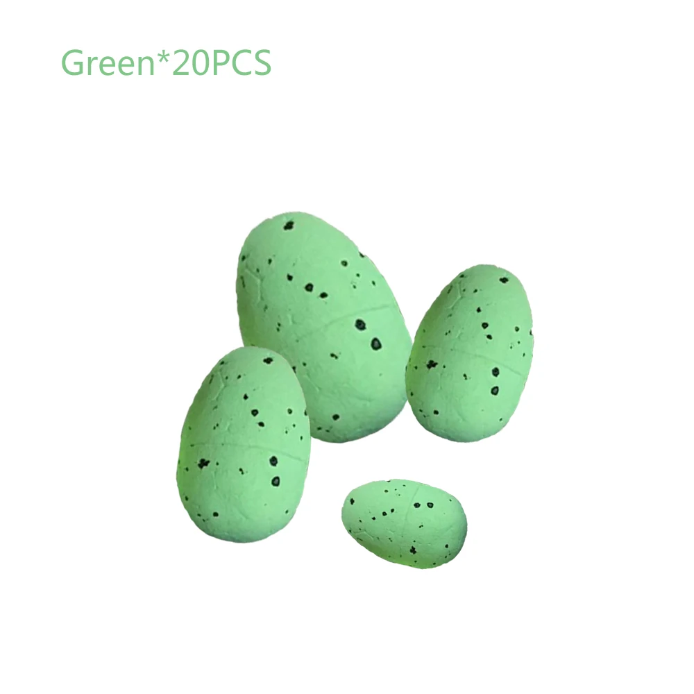 

20Pcs Foam Easter Eggs Artificial Rattan Bird Nest Decorations Painted Bird Pigeon Eggs DIY Kids Favor Home Decor Easter Party