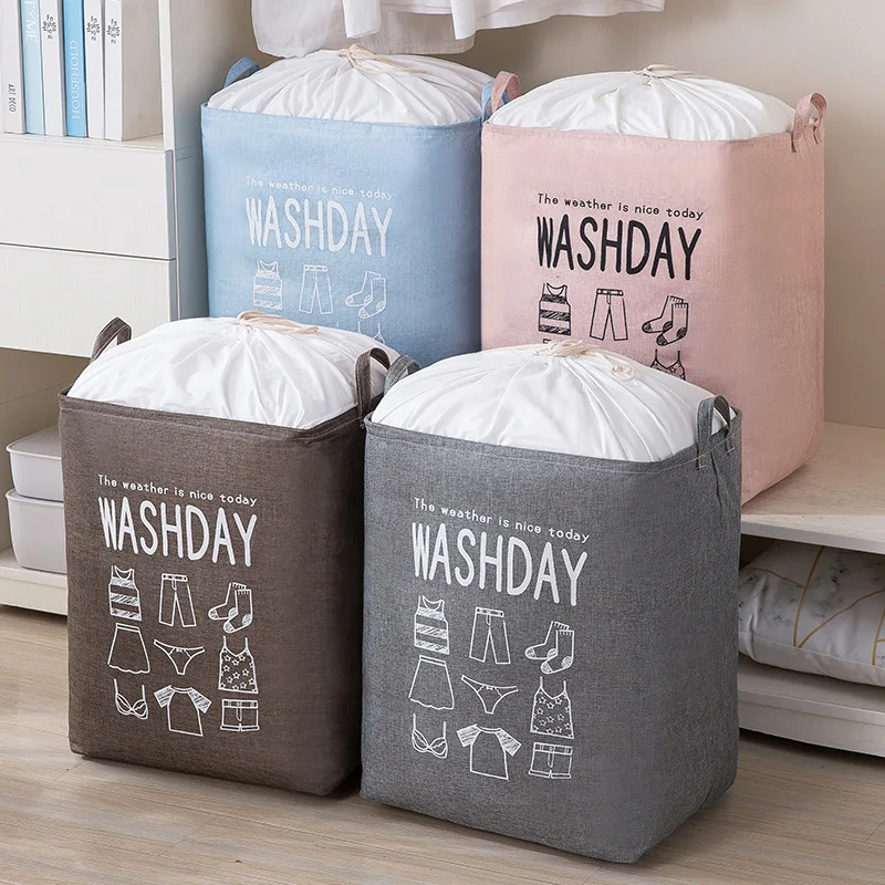 

Hotselling 53*43.5cm WASHDAY Home Kids Toys Storage Box Portable Canvas Dirty Clothes Storage Organizer Square Laundry Basket