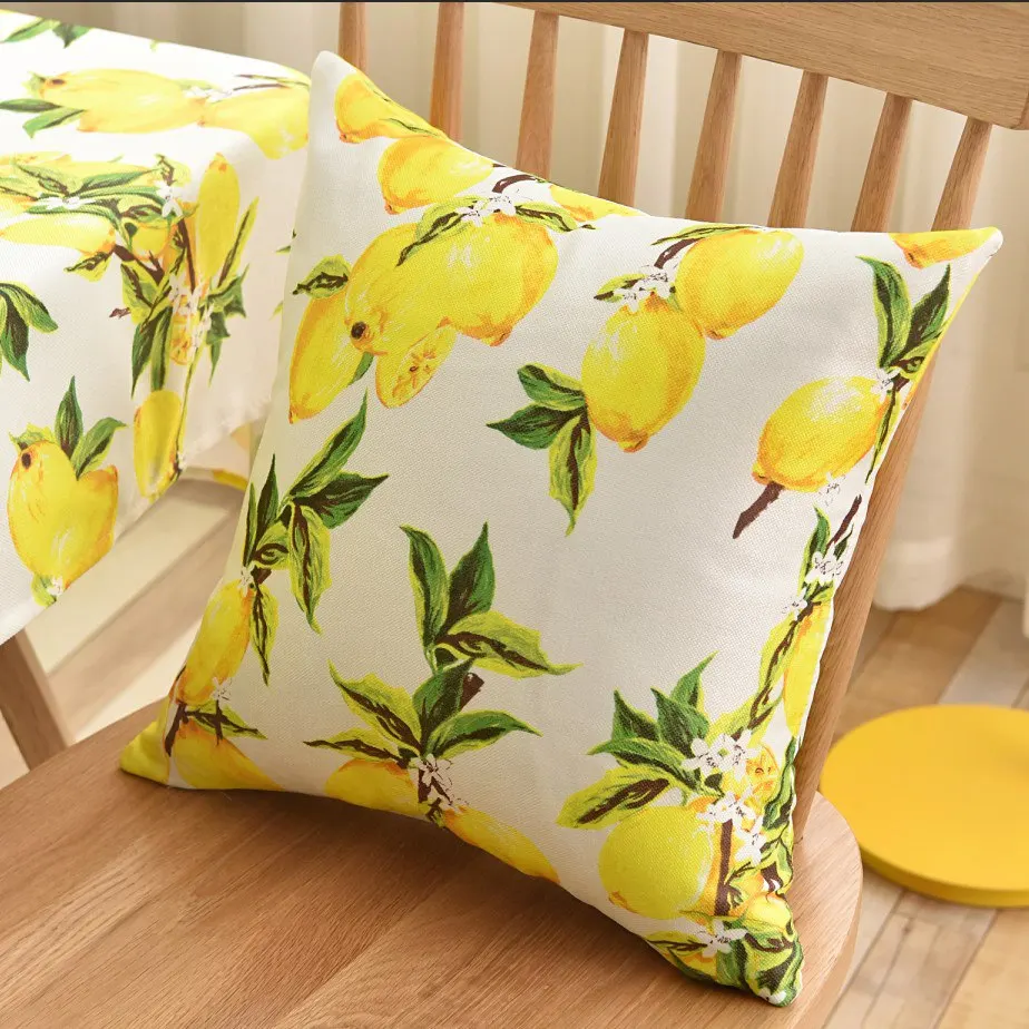 

Lemon Print Tablecloth Decorative Rectangular Kitchen Dining Birthday Party Table Cover Tea Cloth Waterproof JS81C