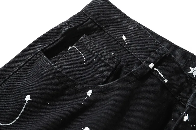 Джинсы Idopy мужские с рисунком модные прямые штаны из денима чернильным брызговым