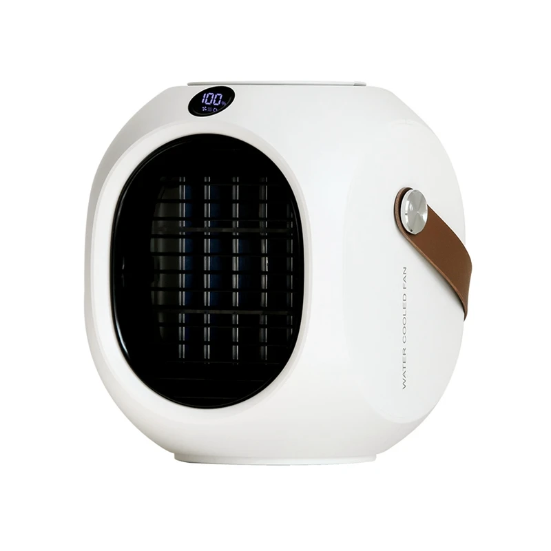 

LED Light Temperature Display Rotating Shaking Head Water Cooling Fan USB Portable Air Cooler Fan For Office Home
