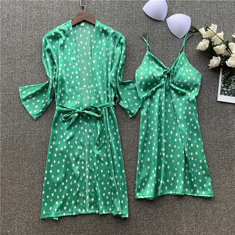 Женская атласная пижама сексуальный шелковый халат комплект одежды для сна