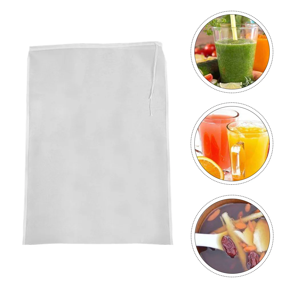 

2pcs Reusable Straining Bag Filter Mesh Food Strainer Bag with Drawstring