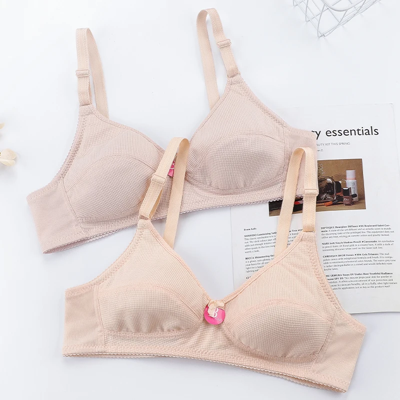 

Wireless sexy push up bra skin color cotton thin bras for women Comfortable soft intimates lingerie bra plus size 38 40 42 44BC