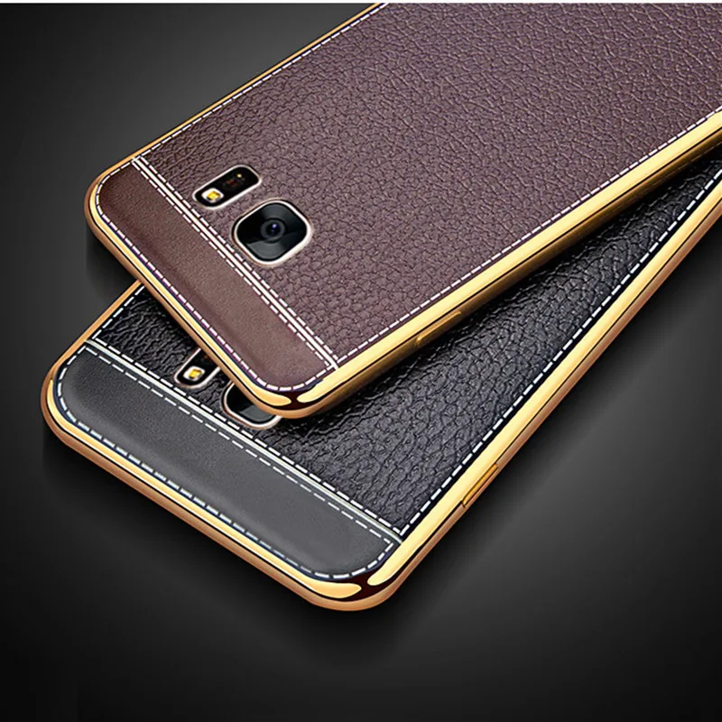 Luxury Litchi Business Leather Pattern Phone Case For Samsung Galaxy S7 S6 Edge G9300 Ultra Thin Soft Silicone Cases Retro Cover |