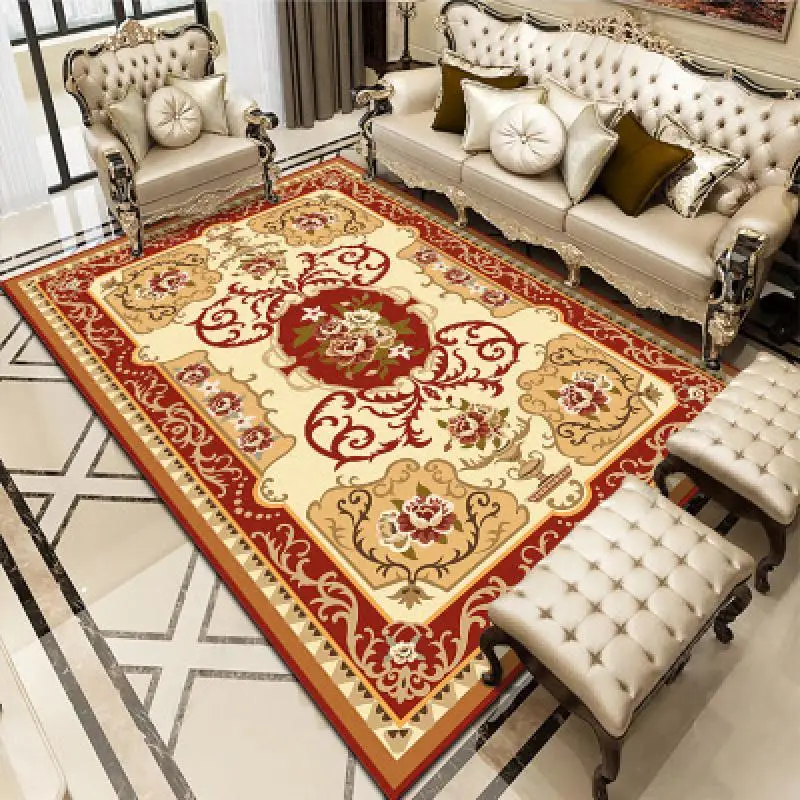 

3D печать, Европейский Большой дворец, мягкий винтажный ковер, ковер для комнаты, нескользящий, противообрастающий, искусственная кожа, боль...