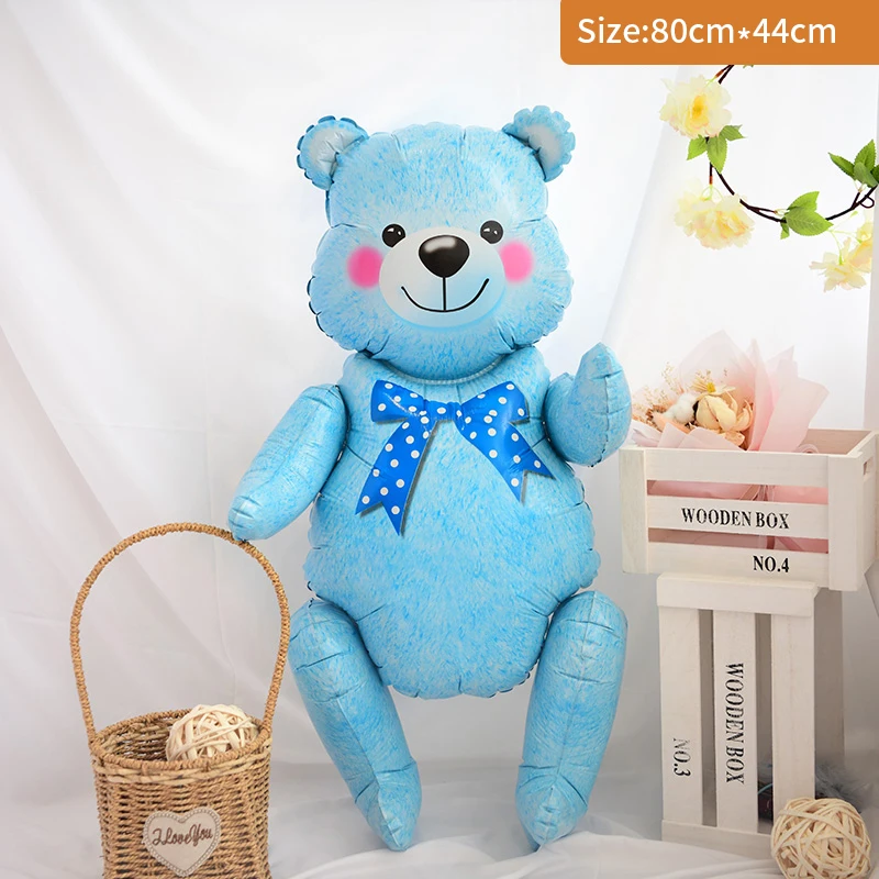 59*69 см большой пузырьковый медведь фольгированные воздушные шары Babyshower мальчик