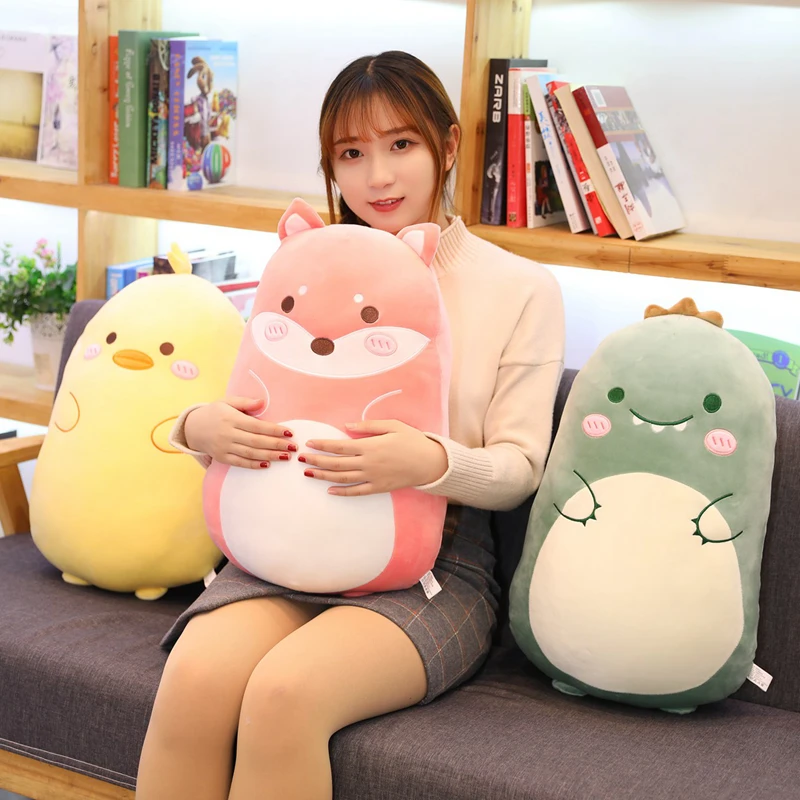 Милые 60/80 см Мультяшные Животные Динозавр кролик Свинья медведь утка Плюшевые