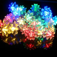 led lotus string lights decoration 3510m christmas new years decorative lamps battery flash flower garlands usb fairy light