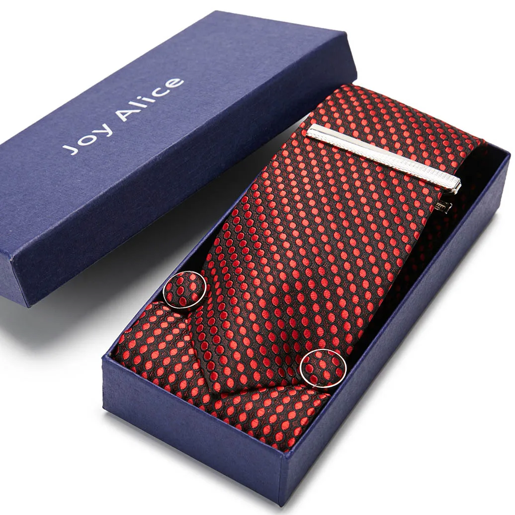

Vangise Brand Wholesale Holiday Present 7.5 cm Tie Pocket Squares Cufflink Set Necktie Box Striped Shirt Accessories Man's