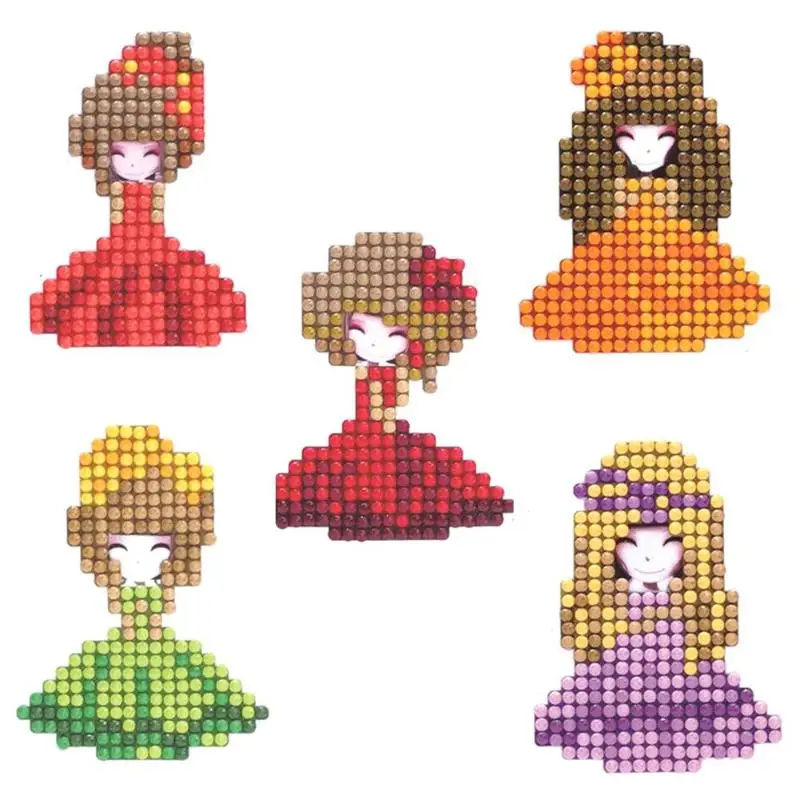 DIY полная дрель круглая мультяшная Фея Алмазная картина головоломка Детская