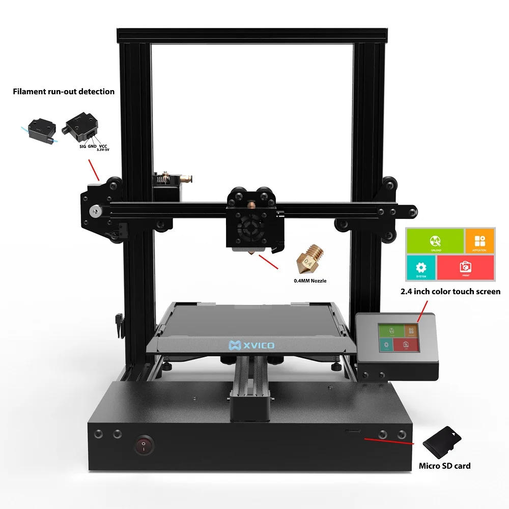 3D принтер Xvico X3 алюминиевая Съемная Магнитная кровать сделай сам с принтом