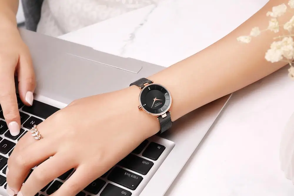 

CURREN Female Watch Women Fashion Simples Business Design Stainless Steel Diamond Quartz Wrist Watches Zegarek Damski Waterproof