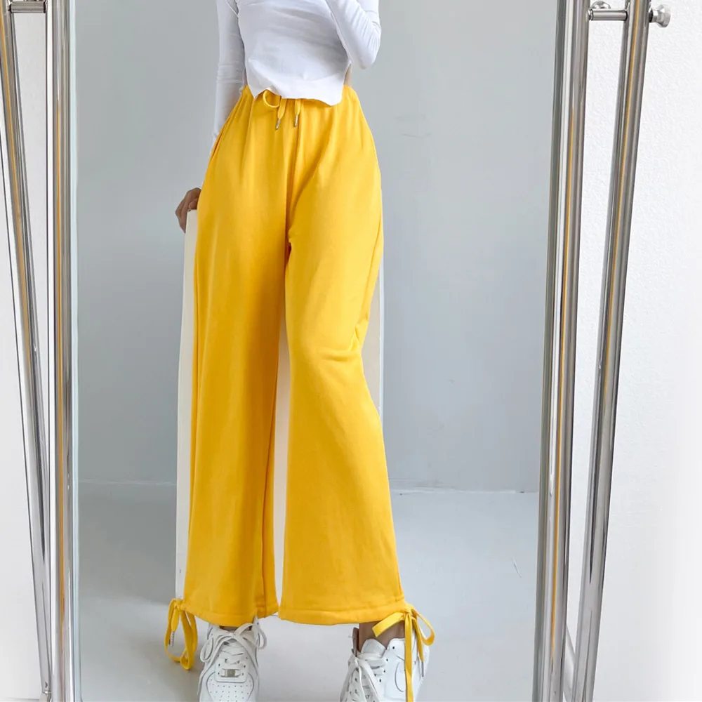 

Новинка 2021, Осенний Модный повседневный брючный ремень на завязках из чистого хлопка, тонкие, но широкие брюки