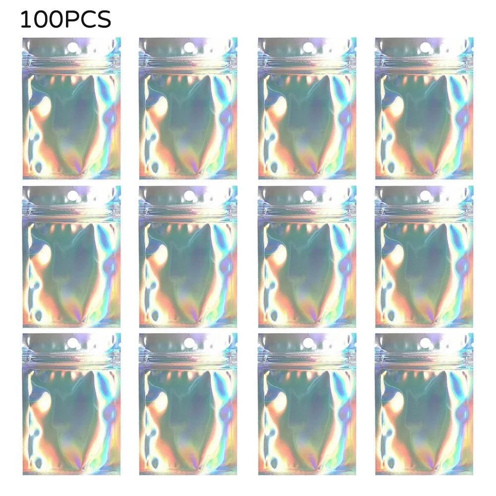 100 шт. S/M/L косметичка с плоской молнией для соли ванны односторонние Прозрачные