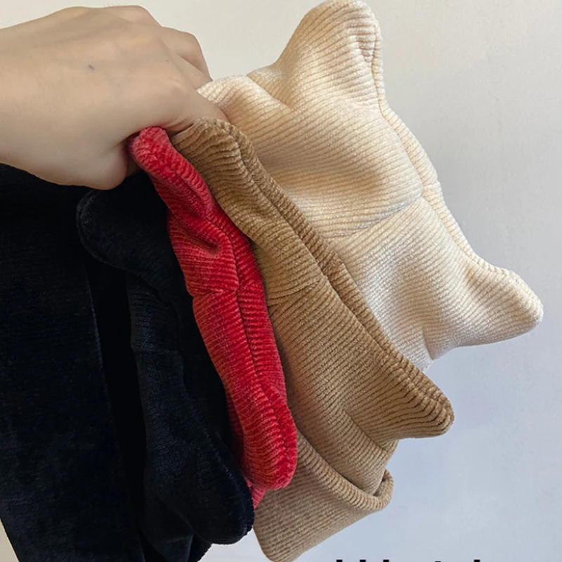 Шерстяные шапки в новом стиле вязаная шапка для женщин с небольшими ушками милые