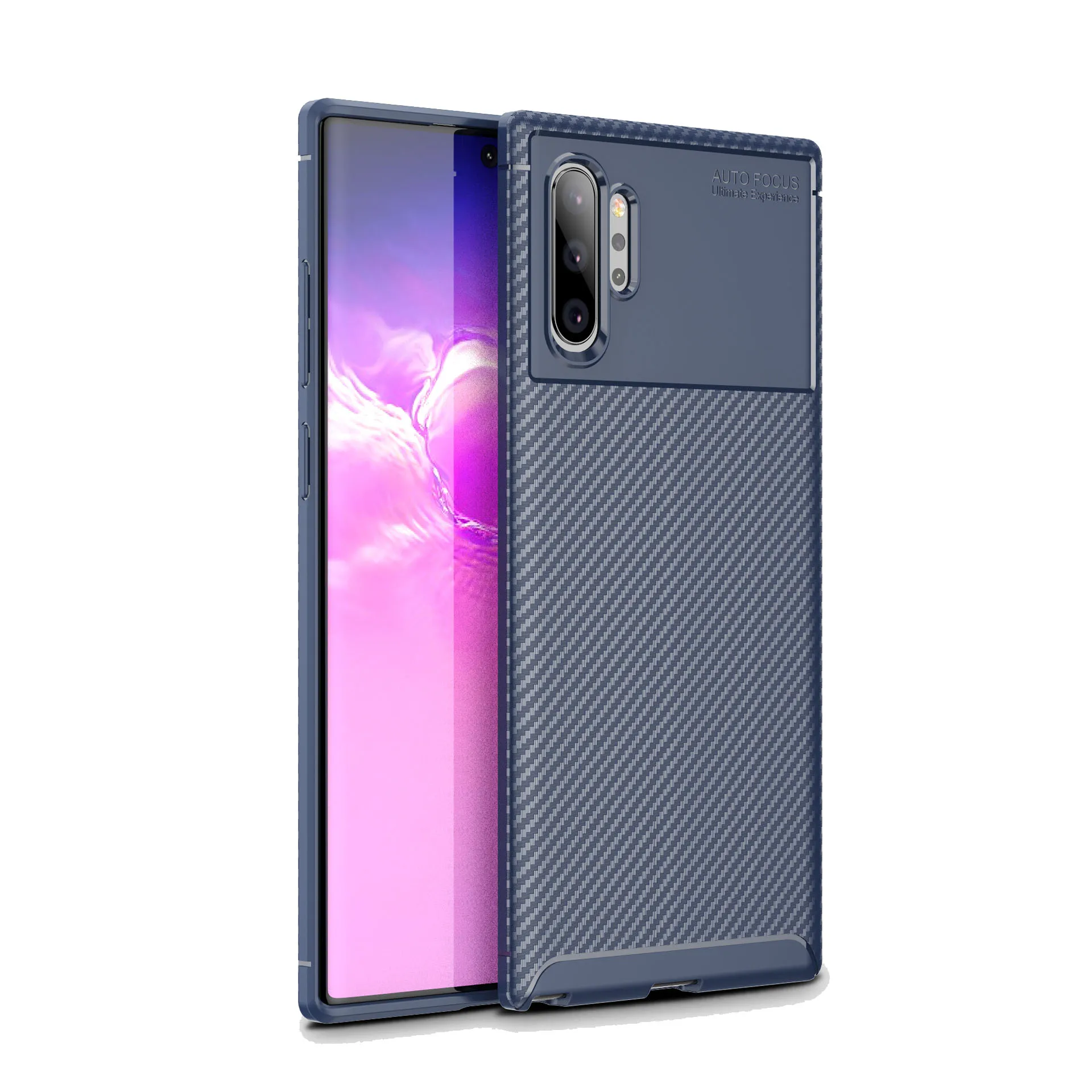 blue Чехол для samsung Galaxy Note 10, мягкий силиконовый защитный чехол из углеродного волокна для samsung note 10 plus note10 pro - Цвет: blue