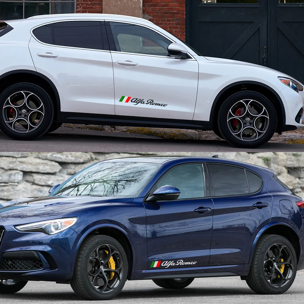 Боковые наклейки на двери спортивного автомобиля 2 шт. 60 см для Alfa Romeo Giulia Giulietta 159