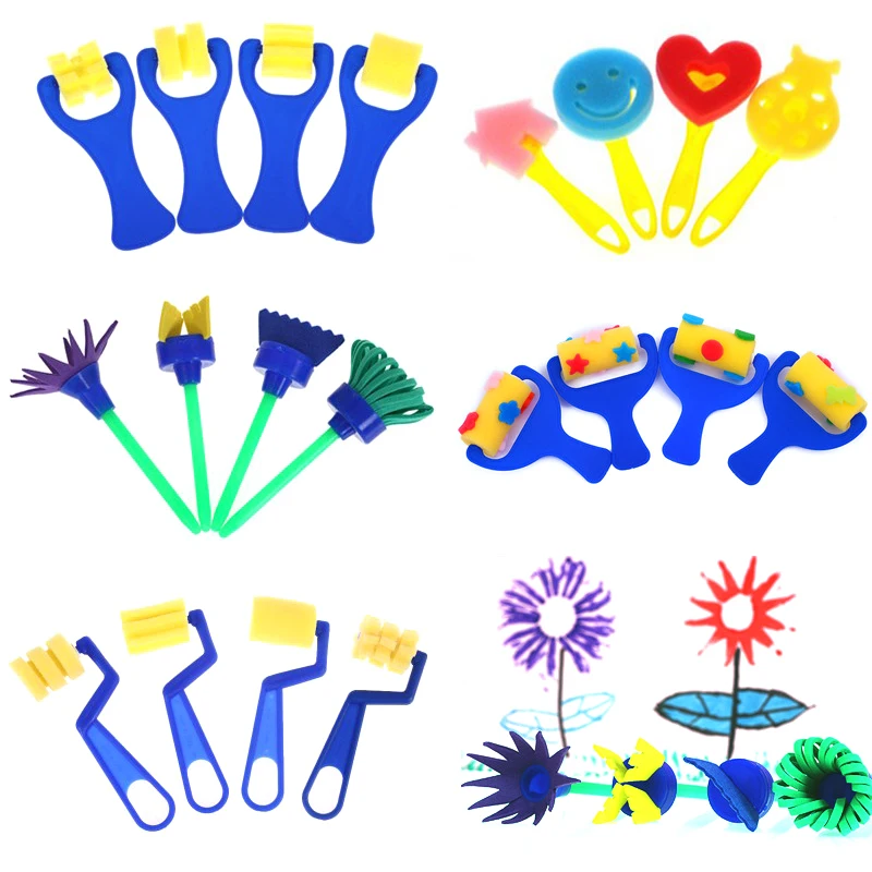 

4pcs Sponge Seals Educational Toys for Children Kids Juguetes Boys Girls Arts and Crafts Painting Learning Coloring Drawing Sets