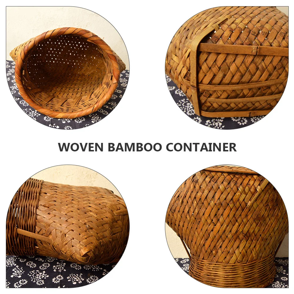 

Pastoral Retro Bamboo Woven Basket Fish Basket Vintage Photography Props