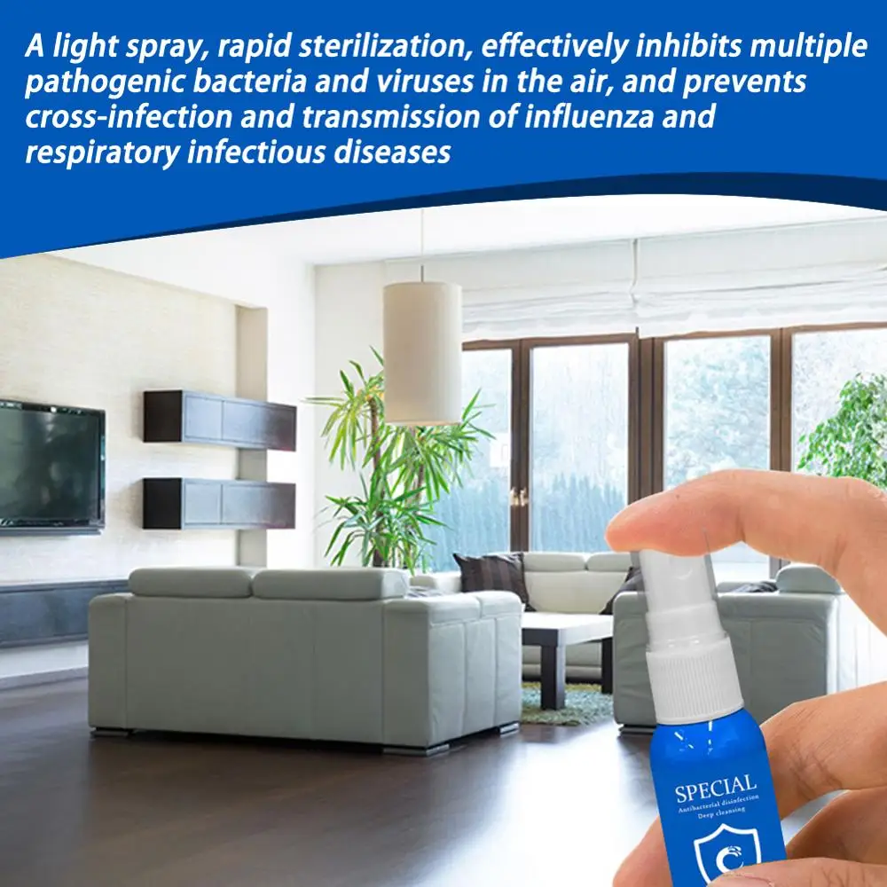 30 мл Антибактериальный дезинфицирующий спрей без алкоголя безопасный и