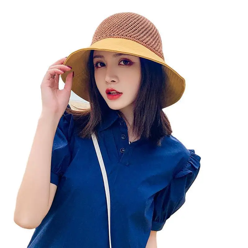 

Fisherman hat female Japanese Joker Korean fashion sun hat mesh breathable sun hat beach sun hat