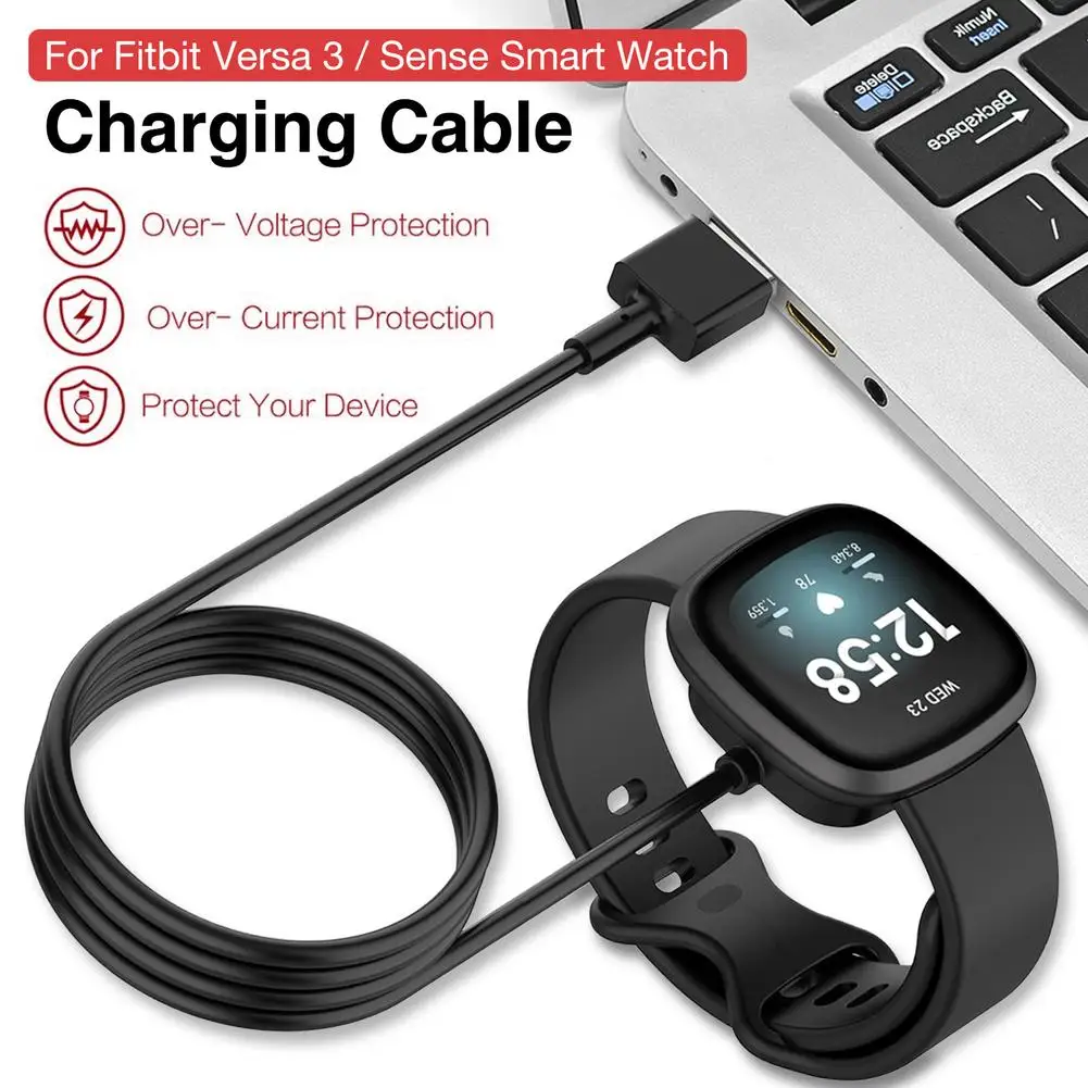 

Магнитное зарядное устройство для умных часов Fitbit Versa 3, кабель 1 м/3,3 фута, 5 В, 1 А, USB-адаптер, портативное зарядное устройство для путешествий ...