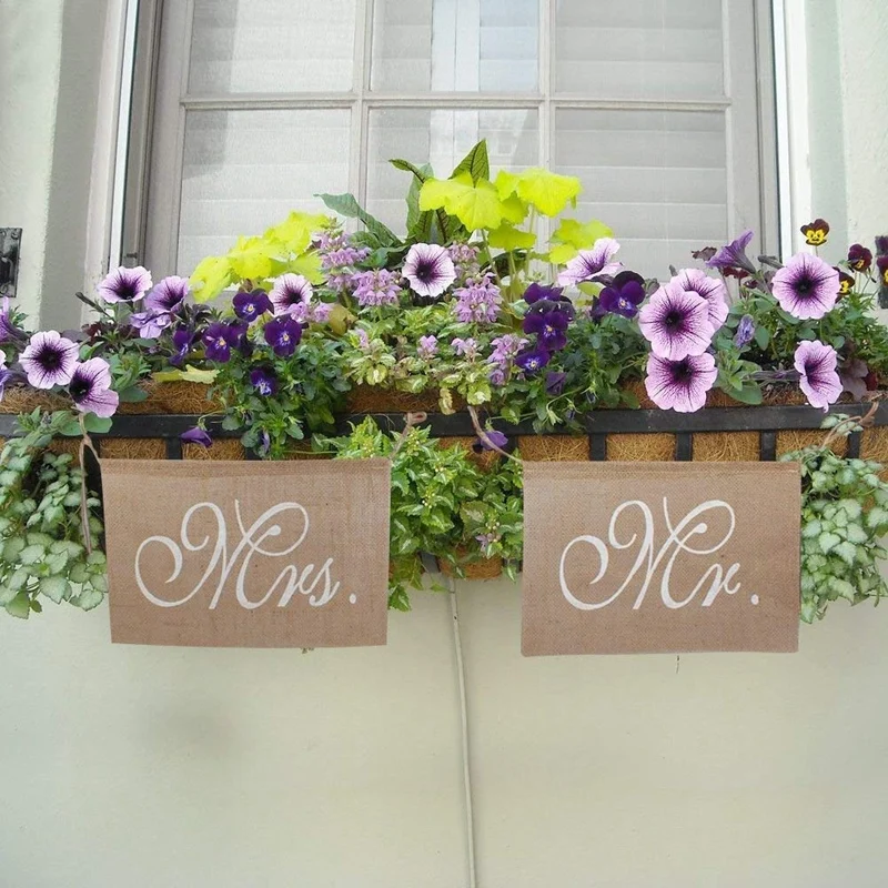 Фон для свадебной фотосъемки Мистер и миссис | Дом сад