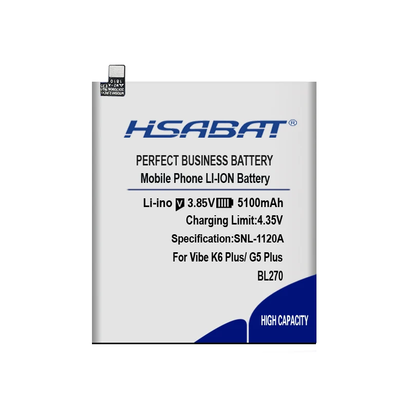 HSABAT BL270 5100mAh аккумулятор для lenovo Vibe K6 Plus G Plus/G5 Plus батареи K6 Note K53a48