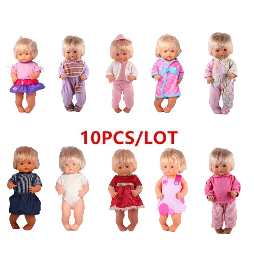 10pcs style 2 10 комплектов, комплект одежды для куклы 16 дюймов, Nenuco, Одежда для кукол 1" 40 см, Famosa, аксессуары для куклы, подарки для маленьких девочек - Цвет: 10pcs style 2