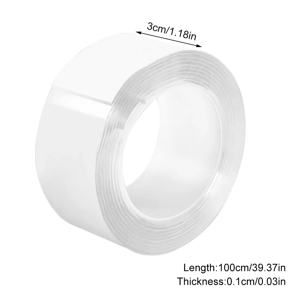 

Reusable Double-Sided Adhesive Magic Nano tape 1M/2M/3M Washable Transparent Nano Tape Indoor Outdoor No Trace Gel Sticker