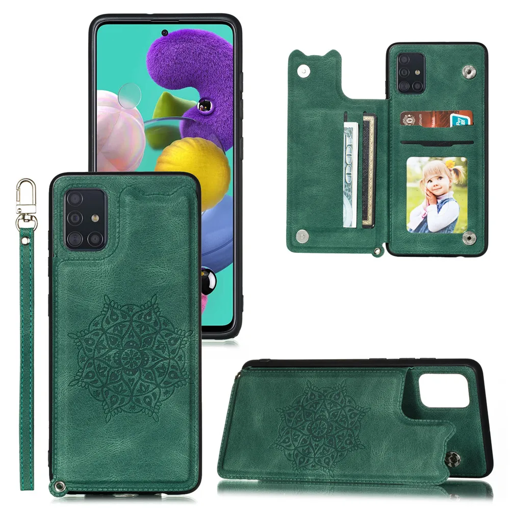 

For Samsung Galaxy A51 A 51 A515 Flip Case Leather Back Cover Adsorption Magnet Car Phone Holder Back Panel for Samsung A51 Case