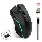 Беспроводная мышь Type-c перезаряжаемая мышь 1600 точекдюйм эргономичная оптическая мышь 7 кнопок Ретро игровая мышь с подсветкой компьютерная мышь