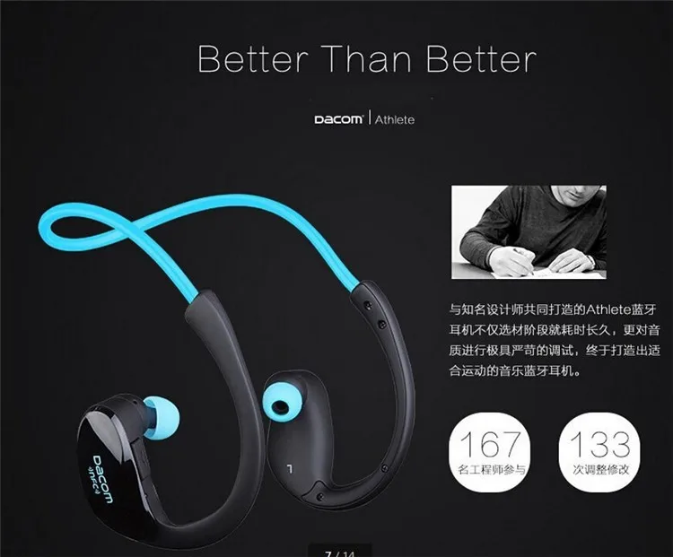 Dacom Athlete Bluetooth гарнитура для iPhone для samsung беспроводные наушники спортивные стерео наушники с HD микро NFC auriculares