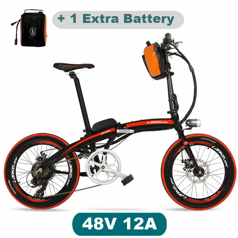 BKRD 48V12APlus QF600 7 Скорость, быстро складывающаяся, 2", 36/48 V, 240 W, электрический велосипед, Алюминий оправа из сплава, супер светильник, складной Педальный, дисковый тормоз - Цвет: BKRD 48V12APlus