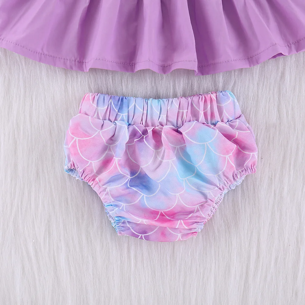 

Children's Clothing New Girl Fish Scale Printing Two-Piece Suit Beachwear Baby Girls Swimsuit