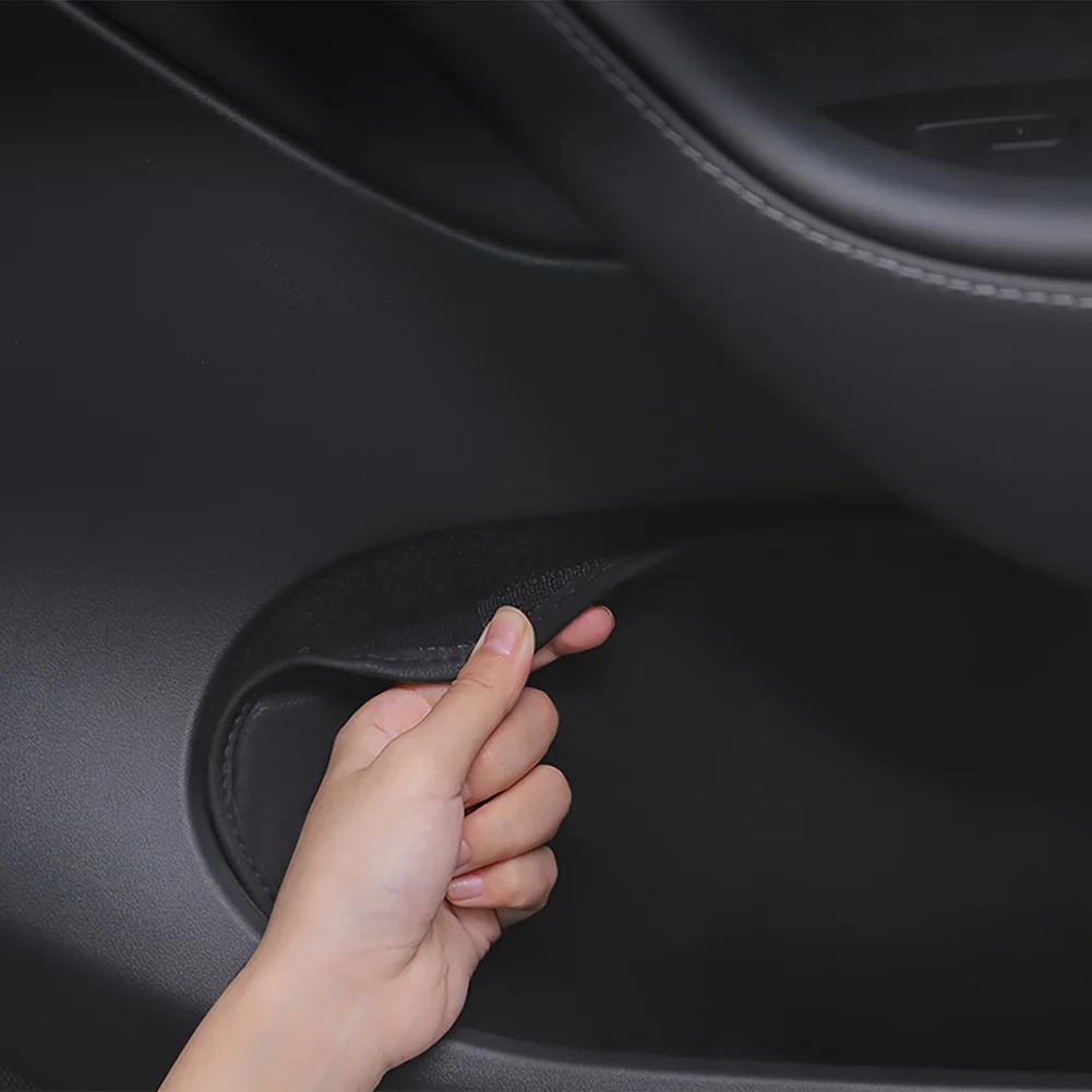 

4 шт./компл. для Tesla Model Y 2020 2021, автомобильная дверная чашка, кожаный коврик, задняя крышка для хранения, аксессуары для хранения