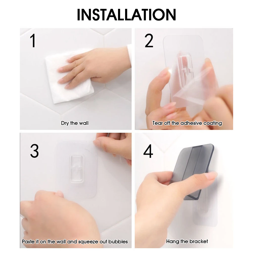 Настенный держатель для телефона без отверстий с клейкой поверхностью Прямая