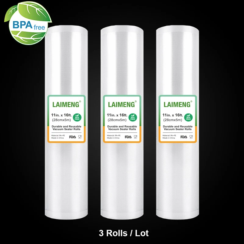 

LAIMENG 3 Vacuum Packaging Rolls Vacuum Sealer Bags Film for Vacuum Packer Sealing Machine Textured Vacuum Food Storage Bag R119