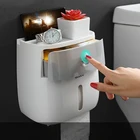 Двухслойная коробка для салфеток, настенный водонепроницаемый держатель для туалетной бумаги в ванную комнату, коробка для хранения, органайзер-диспенсер для рулонов салфеток